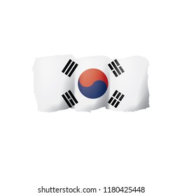 South Korean flag, vector illustration on a white background.