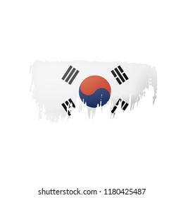 South Korean flag, vector illustration on a white background.