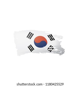 South Korean flag, vector illustration on a white background.
