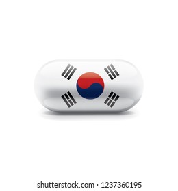 South Korean flag, vector illustration on a white background