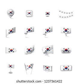 South Korean flag, vector illustration on a white background