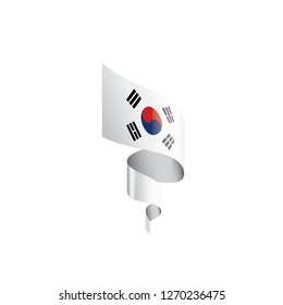 South Korean flag, vector illustration on a white background