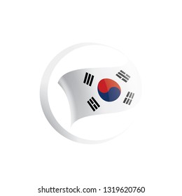 South Korean flag, vector illustration on a white background