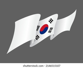 South Korean flag wavy abstract background. Vector illustration.