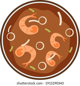 South Korean Food, illustration, vector on a white background.