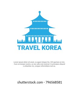 South Korean Palace Icon Travel To Korea Poster Seoul Landmark Sou Symbol Vector Illustration