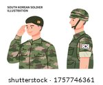 South Korean soldier vector illustration