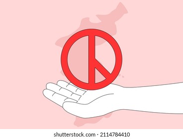 South Korean voting symbol on a hand.