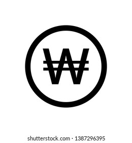South Korean Won, North Korean Won Icon Vector Illustration Logo Template