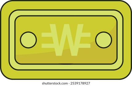 Ícone de Aviso Won Sul-Coreano Ilustração de Financiamento de Moeda