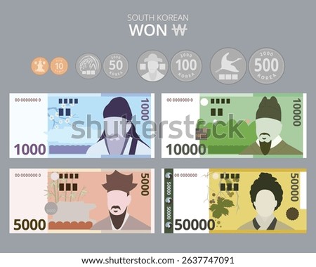 South Korean Won Vector Graphics