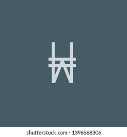 South Korean Won vector icon. South Korean Won concept stroke symbol design. Thin graphic elements vector illustration, outline pattern for your web site design, logo, UI. EPS 10.