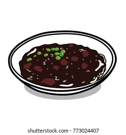 South Korea's delicious jajangmyeon vector