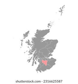 Mapa del sur de Lanarkshire, área del consejo de Escocia. Ilustración vectorial.