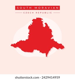 South Moravian Region (Bohemian lands, Czechia, Regions of the Czech Republic, Moravia) map vector illustration, scribble sketch South Moravian map