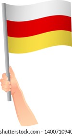 south ossetia flag in hand icon