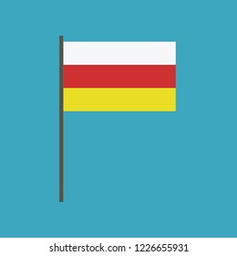 South Ossetia flag icon in flat design. Independence day or National day holiday concept.