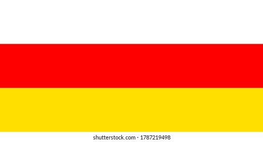 Bild-Vektorgrafik der Flagge Südossetiens. EPS.file.
