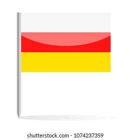 South Ossetia Flag Pin Vector Icon - Illustration