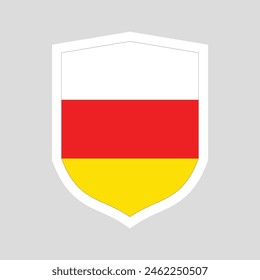 Bandera de Osetia del Sur en forma de escudo