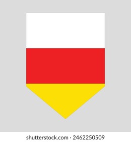 South Ossetia Flag in Shield Shape Frame