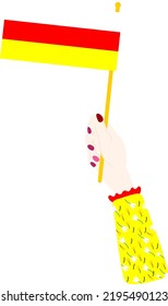 Südossetien Flagge, handgezeichnet, georgischer Larvenvektor, handgezeichnet