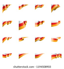 South Ossetia flag, vector illustration on a white background.