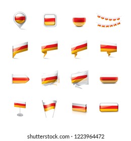 South Ossetia flag, vector illustration on a white background.
