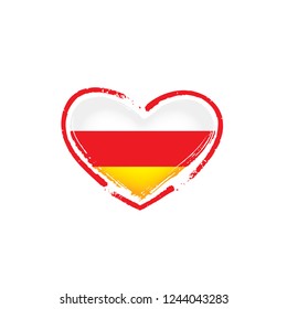 South Ossetia flag, vector illustration on a white background.