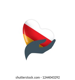 South Ossetia flag, vector illustration on a white background.