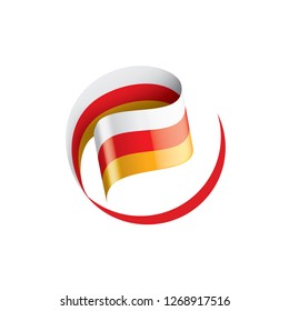 South Ossetia flag, vector illustration on a white background.