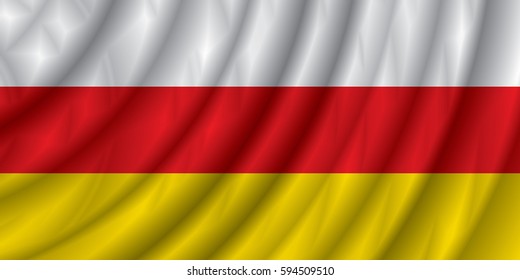 South Ossetia flag vector illustration.