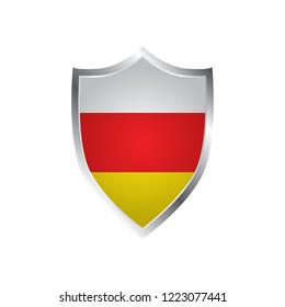 South Ossetia Flag Vector Shield Icon - Illustration