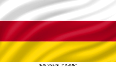 South Ossetia flag waving. Background. Vector