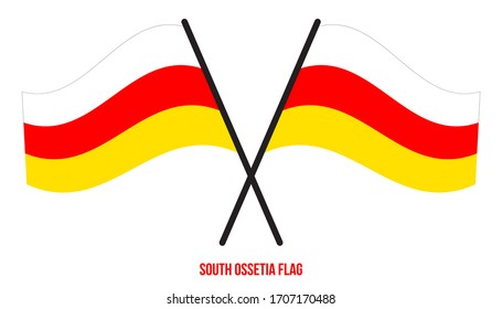 South Ossetia Flag Waving Vector Illustration on White Background. South Ossetia National Flag.