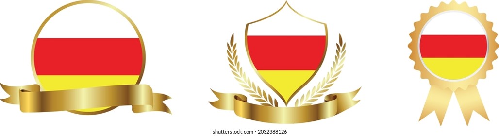 south ossetia flags. Symbols of countries map