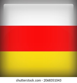 South Ossetia Glossy 3D Square Country Flag Icon