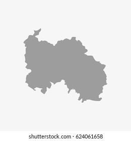 South Ossetia map in gray on a white background