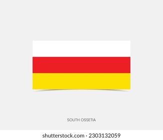 South Ossetia Rectangle flag icon with shadow.