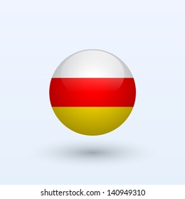 South Ossetia round flag. Vector illustration.