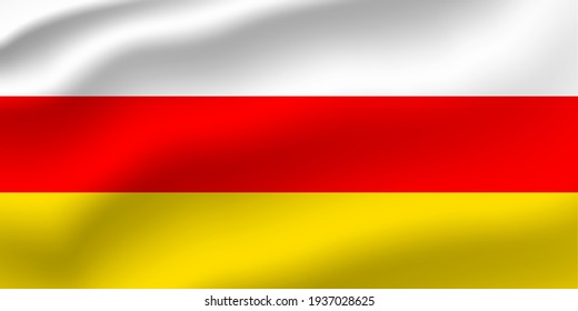 South Ossetia waving flag vector editable