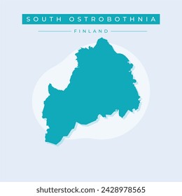 South Ostrobothnia map, region of Finland. Vector illustration.