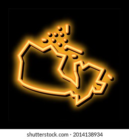 south pole neon light sign vector. Glowing bright icon south pole sign. transparent symbol illustration