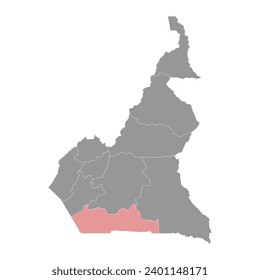 South region map, administrative division of Republic of Cameroon. Vector illustration.