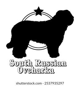 South Russian Ovcharka dog silhouette,  dog, dog breeds, logo, vector, silhouette, logo design, animal, illustration, icon, sign, design, black,  symbol, pet