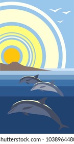 South Sea, a picture in a retro style, poster
