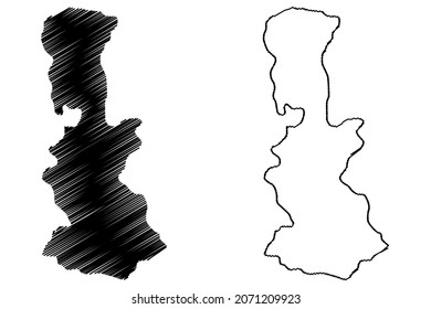 South Sikkim District (Sikkim State, Republic Of India) Map Vector Illustration, Scribble Sketch South Sikkim Map