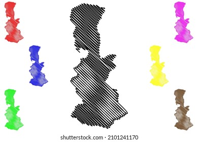 South Sikkim District (Sikkim State, Republic Of India) Map Vector Illustration, Scribble Sketch South Sikkim Map