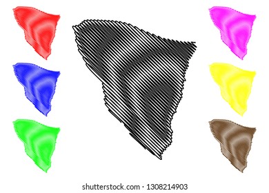 South Sinai Governorate (Governorates of Egypt, Arab Republic of Egypt) map vector illustration, scribble sketch South Sinai map
