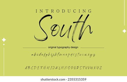 South Stylish brush painted an uppercase vector letters, alphabet, typeface.